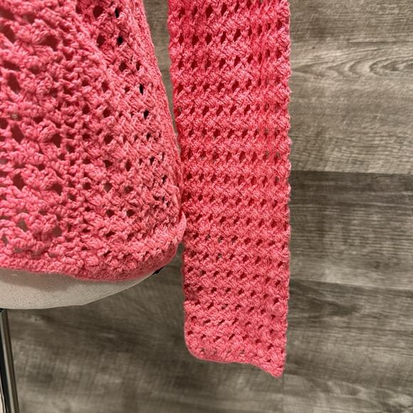 JH Collectives Crotchet buttoned Sweater Top in a Linen/Cotton Blend. - Picture 4 of 8